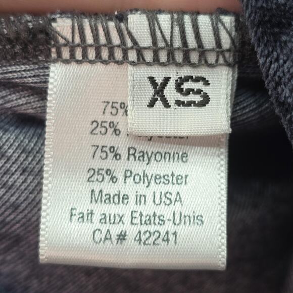 Stark X Top Womens XS Black Velvet Long Sleeve Front Tie Whimsigoth Minimalist - Picture 4 of 11